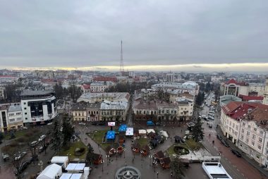 a view of a city from a high point of view